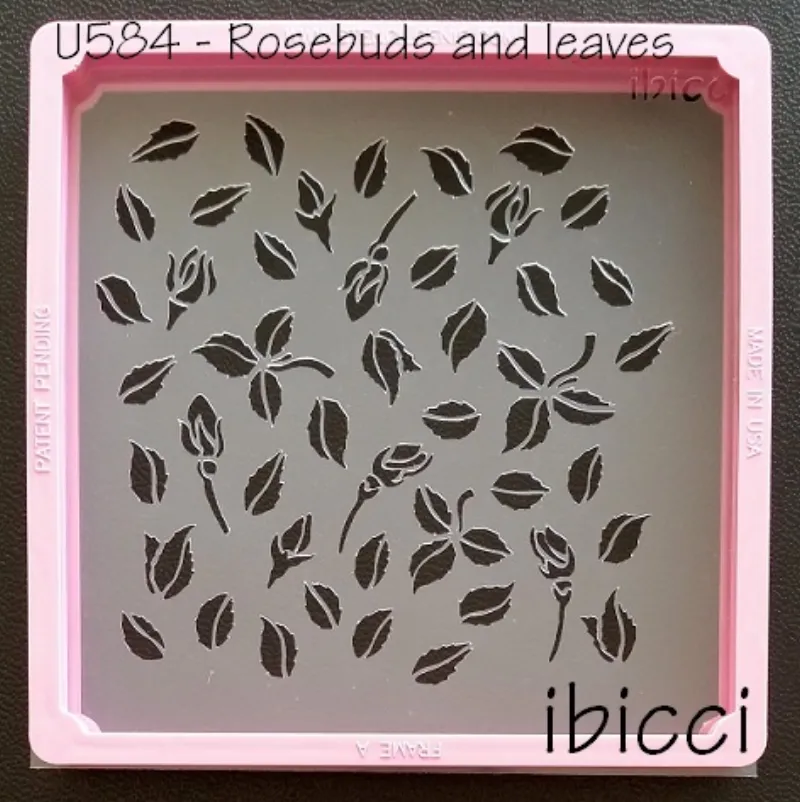 ibicci Rosebuds and leaves stencil