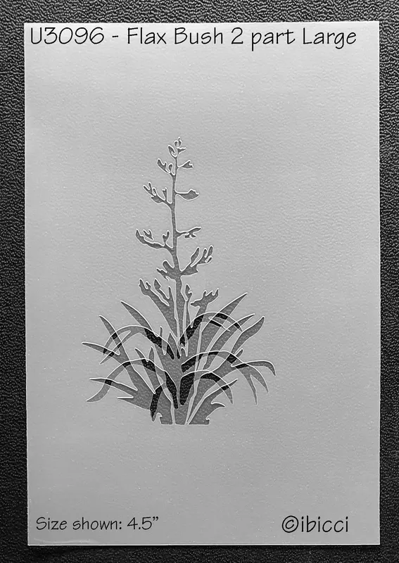 ibicci Flax bushes with flowers stencil - Large