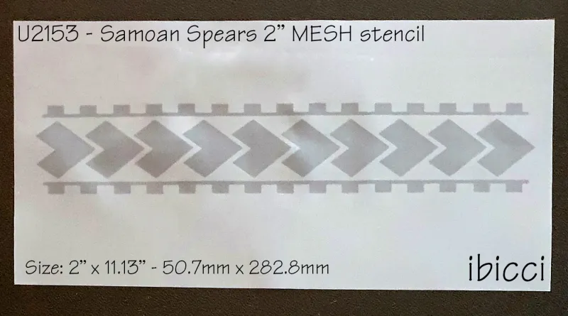 ibicci Samoan Spears with Border Strip 2" MESH stencil