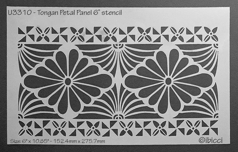 ibicci Tongan Petal Flower Panel 6' stencil
