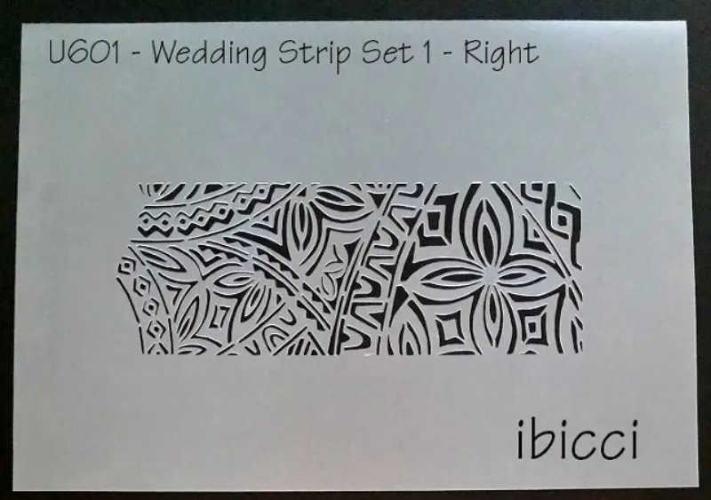 Polynesian Wedding Strip stencil Set 1 Right