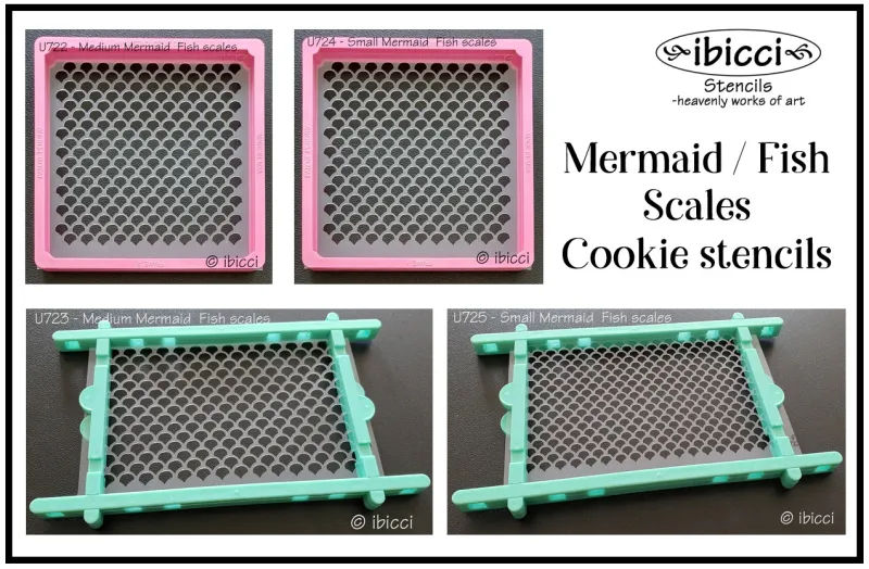 ibicci Mermaid/Fish scale Cookie stencils