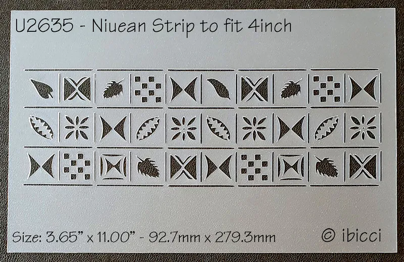 ibicci Niuean Strip stencil to fit 4"