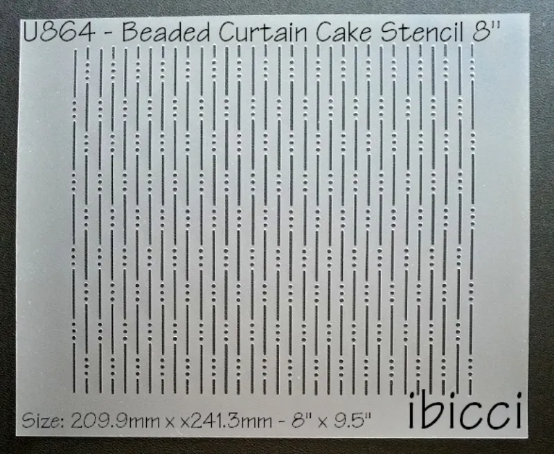 ibicci Beaded Curtain Cake stencil - 8"