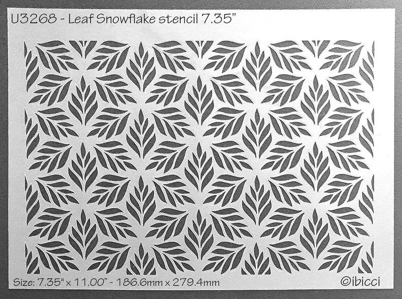 ibicci Leaf Snowflake stencil 7.35"