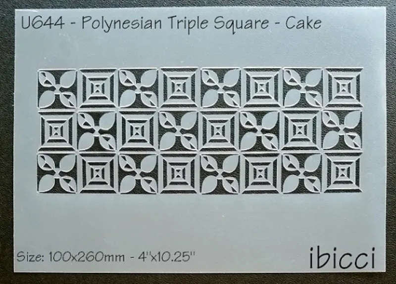ibicci Polynesian design Triple strip Cake stencil