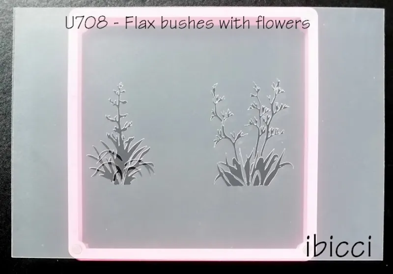 ibicci Flax Bushes stencil - 2 part