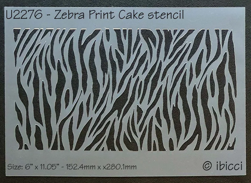 ibicci Zebra Print Cake stencil 6" x 11.05"