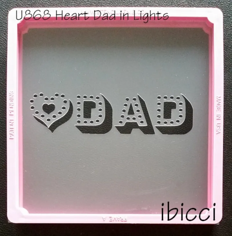ibicci Heart Dad in Lights stencil