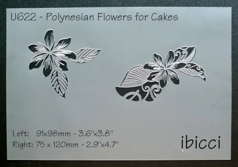 Polynesian Flowers Cake Stencil