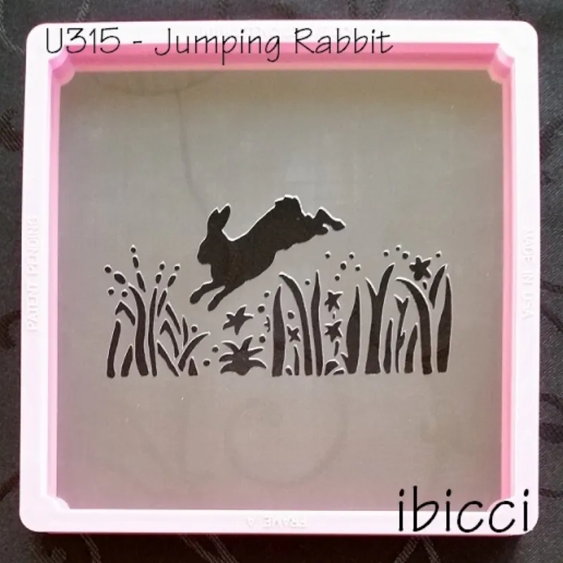 ibicci Woodland cookie stencil 1 - Jumping Rabbit