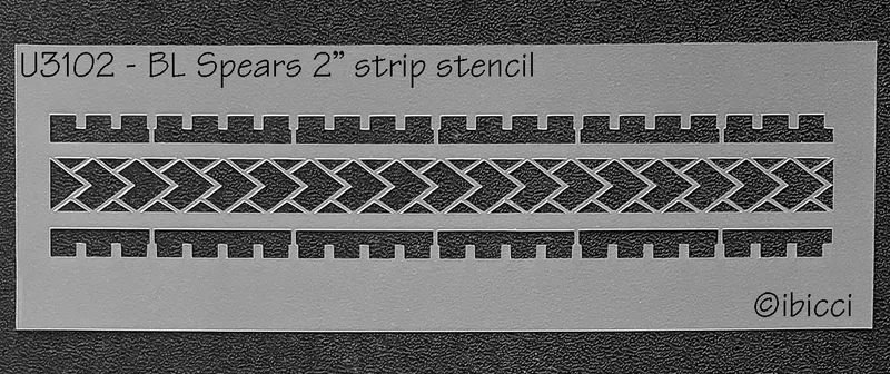 ibicci BL Samoan Closed Spears 2" Strip Stencil