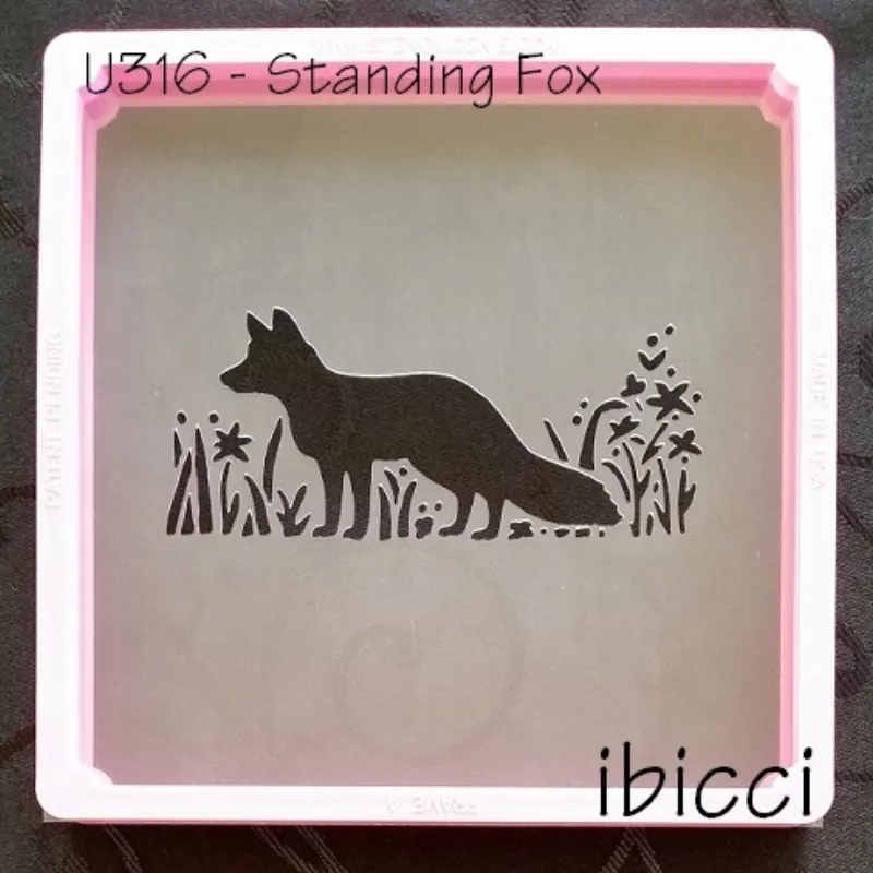 ibicci Woodland cookie stencil 2 - Standing Fox