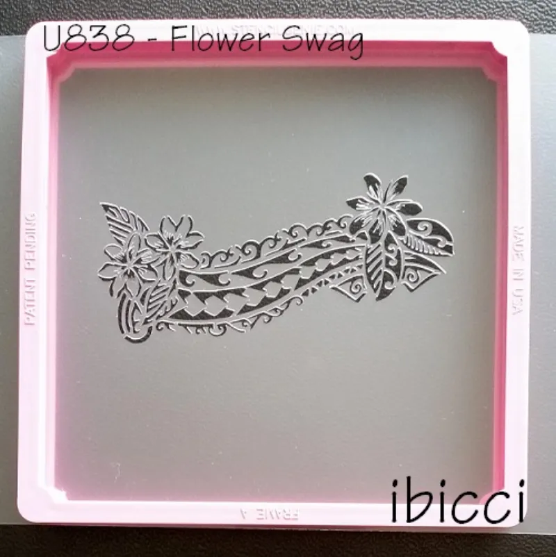 ibicci Polynesian Flower Swag #2 Cookie Stencil