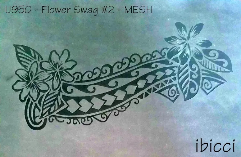 ibicci Polynesian Frangipani Swag Cake Stencil - MESH