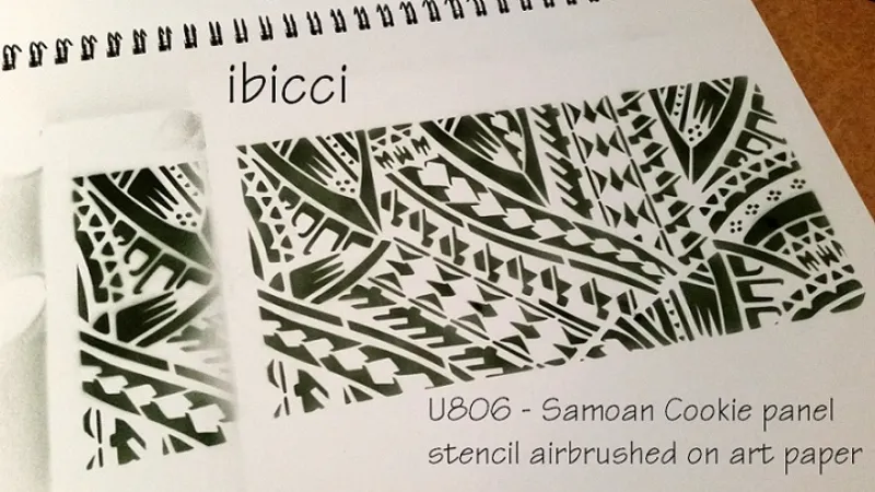 Airbrush test using the Samoan cookie panel stencil