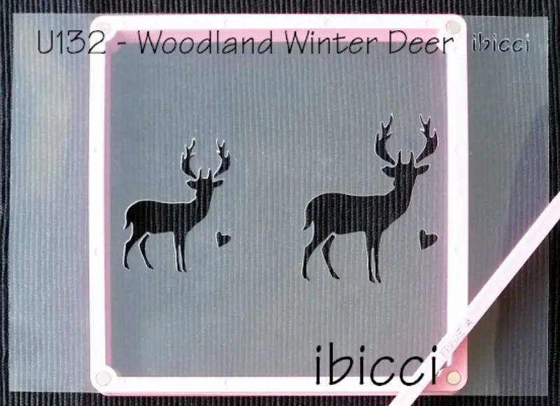 ibicci Woodland Winter Deer stencil