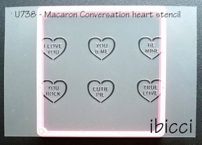 ibicci Macaron Valentine Conversation Heart stencil