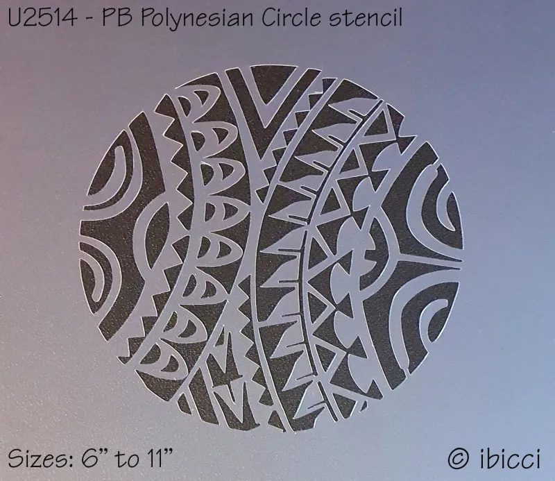 ibicci PB Polynesian Circle Cake stencil - closeup