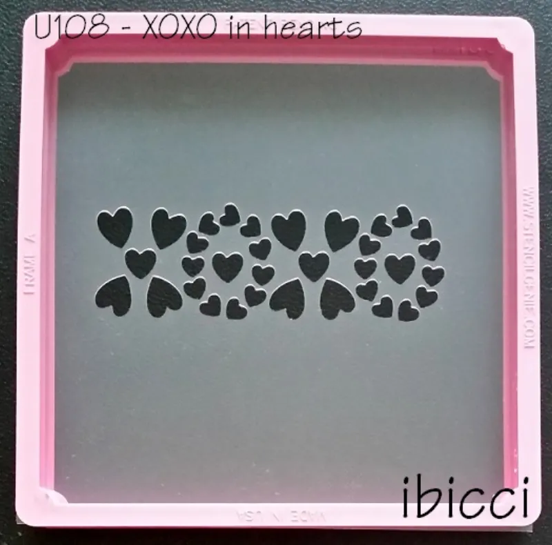 ibicci XOXO in hearts stencil - to match Sinful Cutters XOXO 4" Cutter