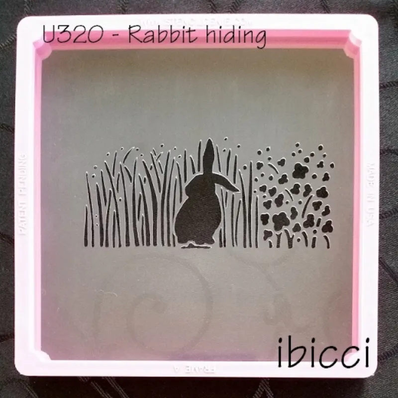 ibicci Woodland cookie stencil 6 - Rabbit hiding