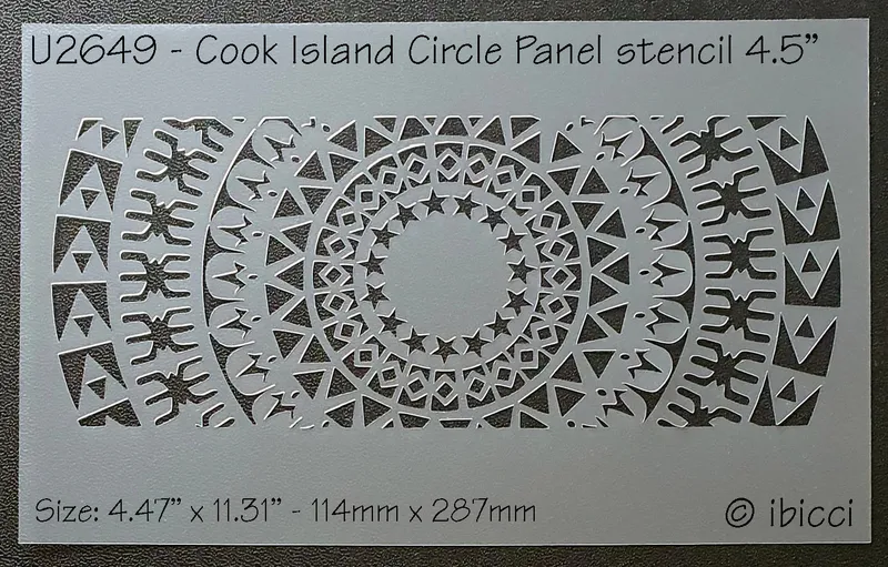 ibicci Cook Island Circle Panel stencil 4.5"