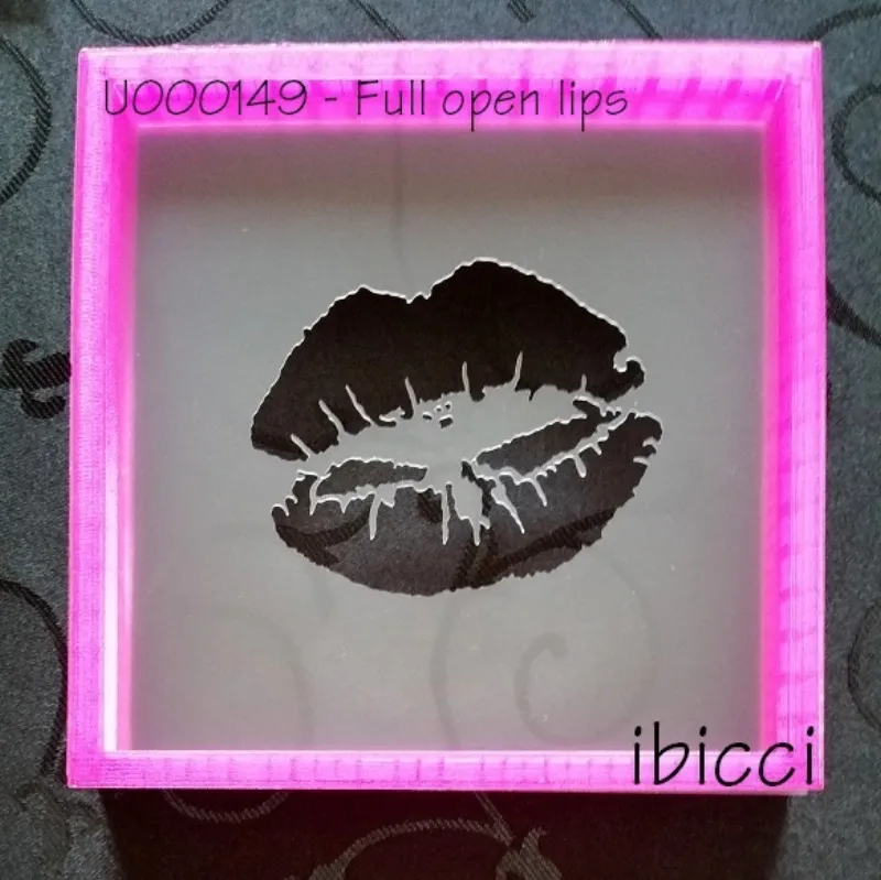 Full open lips stencil