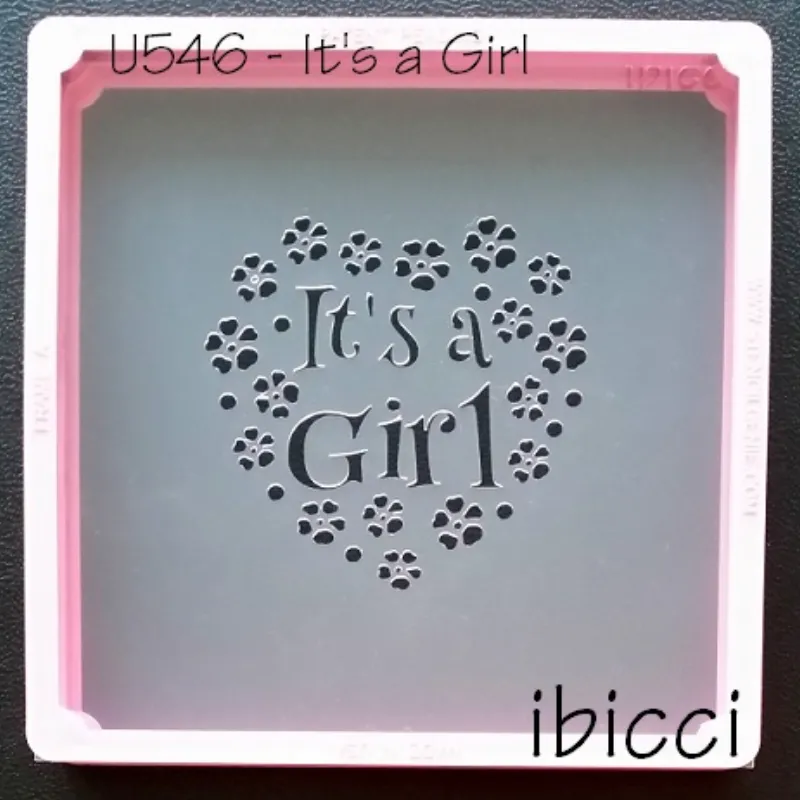 ibicci It's a Girl stencil with Flowers