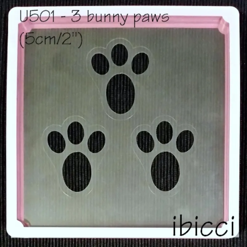 ibicci Bunny Paw Print stencil - 3x2"