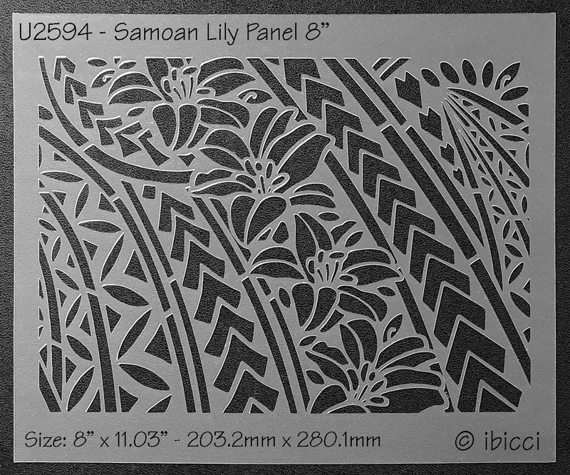 ibicci Polynesian Lillies stencil 8"