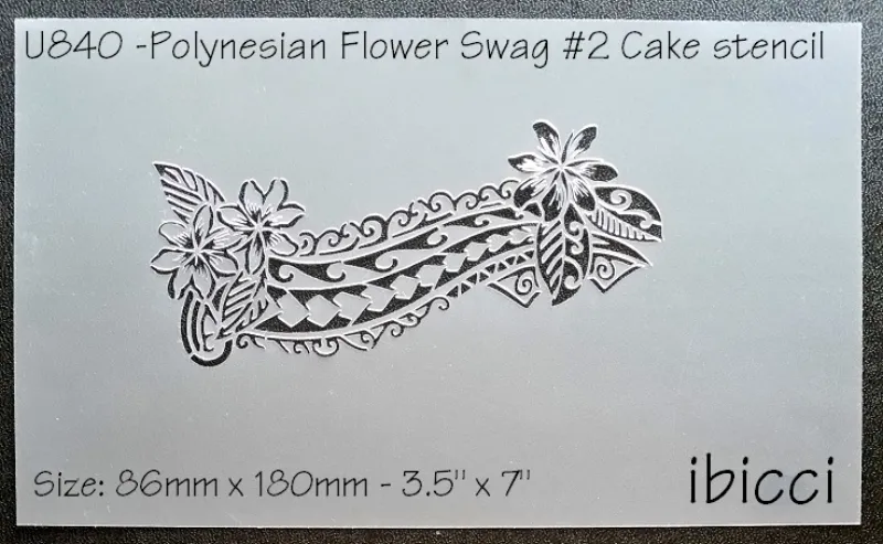 ibicci Polynesian Frangipani Swag Cake Stencil