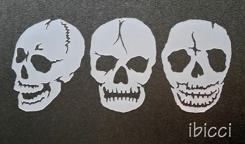 Set of 3 ibicci Skull Stencils