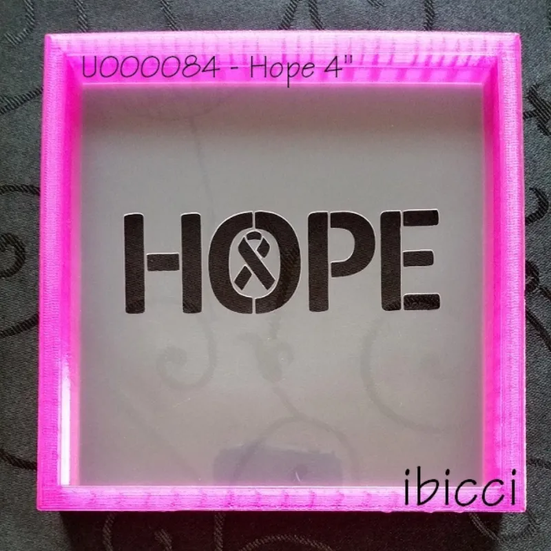 HOPE stencil with a small awareness ribbon