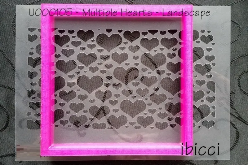 Multiple Hearts stencil - Landscape