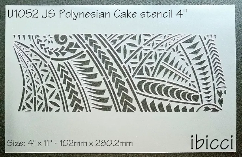ibicci JS Polynesian Cake Panel Stencil - 4"
