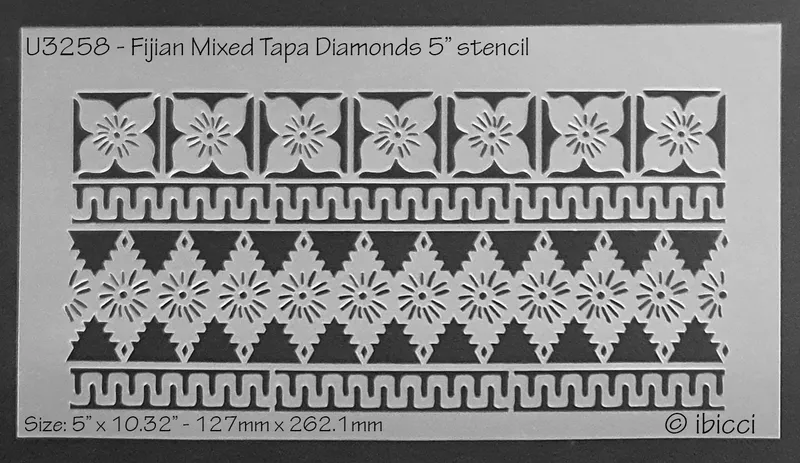 ibicci - Fijian Mixed Tapa Diamonds 5" stencil