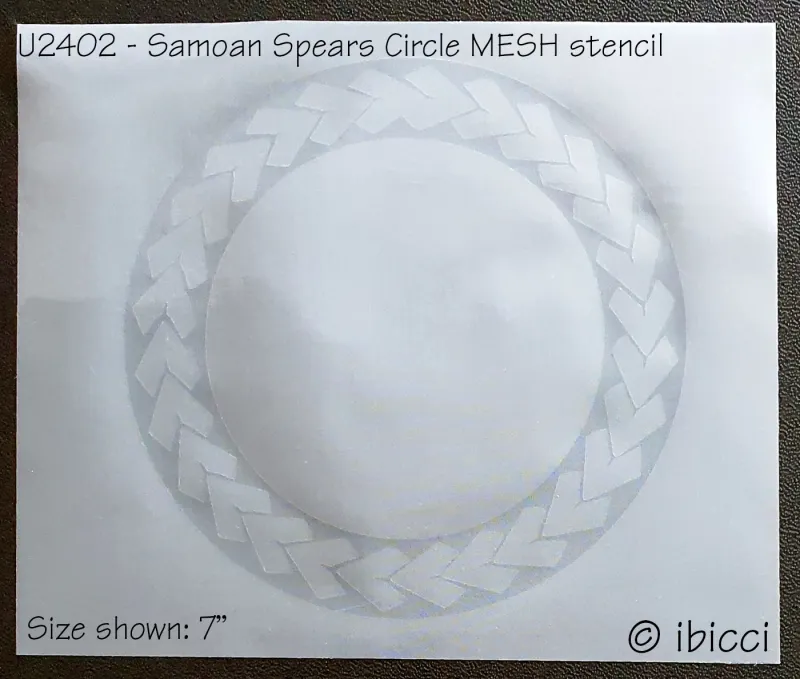 ibicci Samoan Spears Circle MESH Stencil 7"