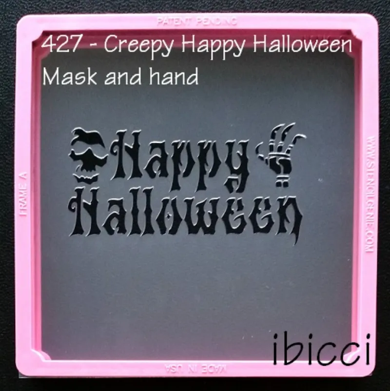 Happy Halloween Creepy mask and hand stencil