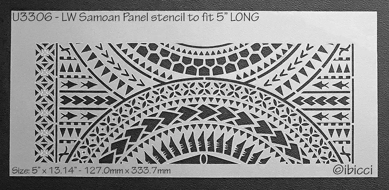 ibicci LW Samoan Panel stencil 5" x 13.14"