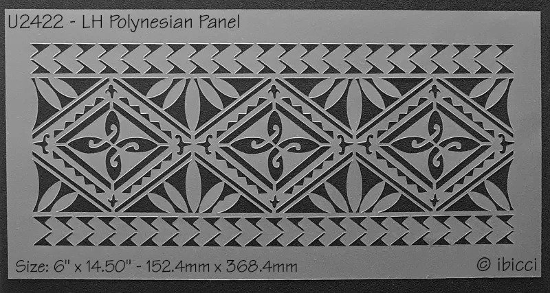 ibicci LH Polynesian Long Panel stencil 6" x 14.50"