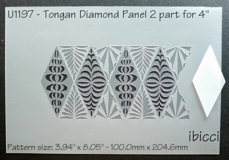 ibicci Tongan Diamond Panel stencil - 4" 2 part with diamonds