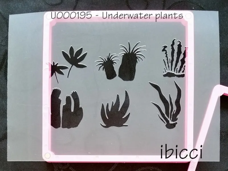 Underwater plants stencil with 6 designs