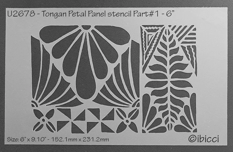 ibicci Tongan Petal Panel stencil Part #1 - 6”