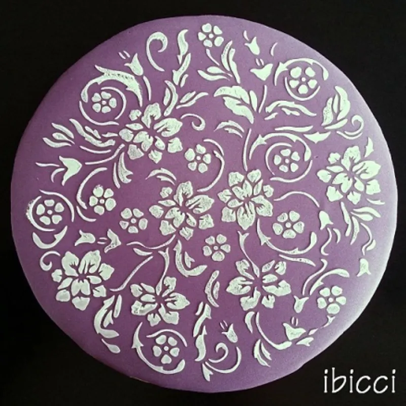 ibicci Lace Circle stencil for 7" cookie or Cake