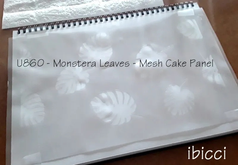 ibicci Monstera Leaves Cake Panel Mesh Stencil