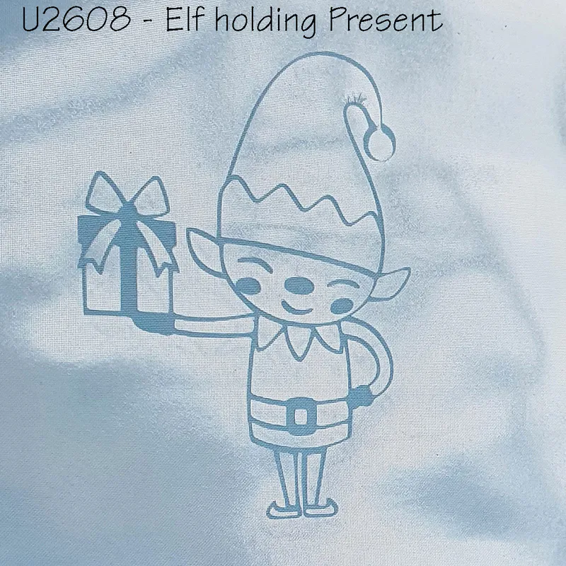 ibicci Elf holding present Mesh stencil for childrens Christmas cookies