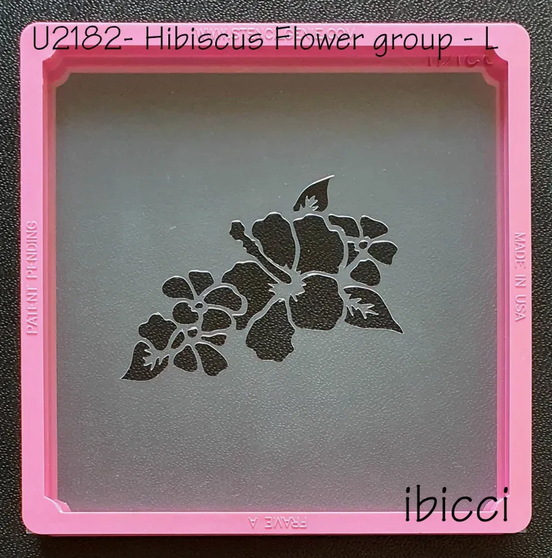 ibicci Hibiscus Small Flower Cookie stencil U2182 Right
