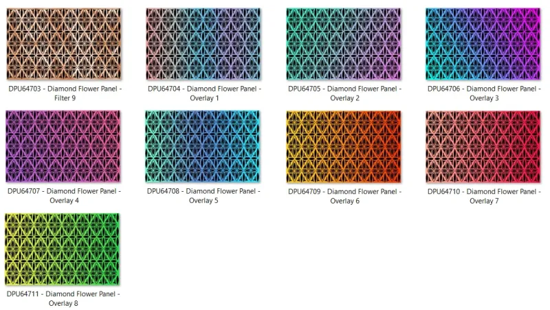 DPU647 - Diamond Flower Digital Prints - Filters and Overlay options