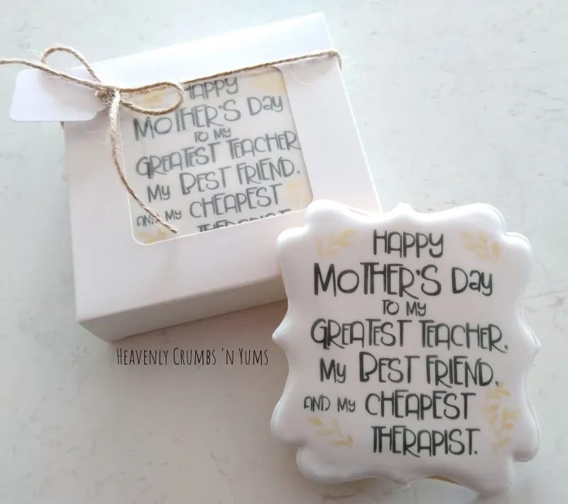 Heavenly Crumbs 'n Yums cookies using the ibicci 2 part Mother Therapist stencils
