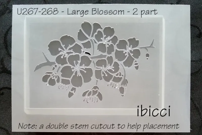 ibicci Large Cherry Blossom Stencils - 2 part Landscape shown on 6x4 cutter